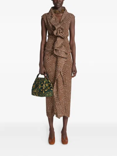 Dries Van Noten 60mm Slingback Leather Pumps In Brown