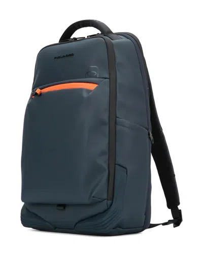 Piquadro Versatile Backpack Featuring Multiple Pockets In Blue