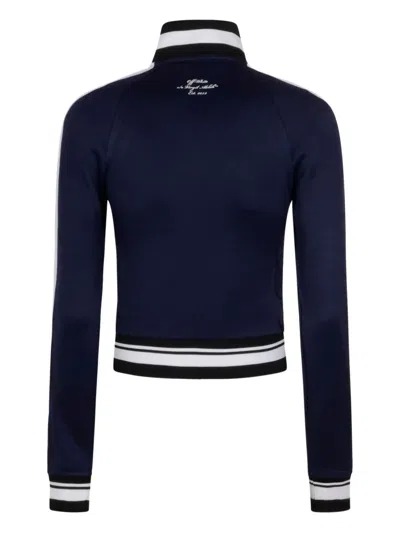 Off-white Logo Printed Zip-up Jacket In Black