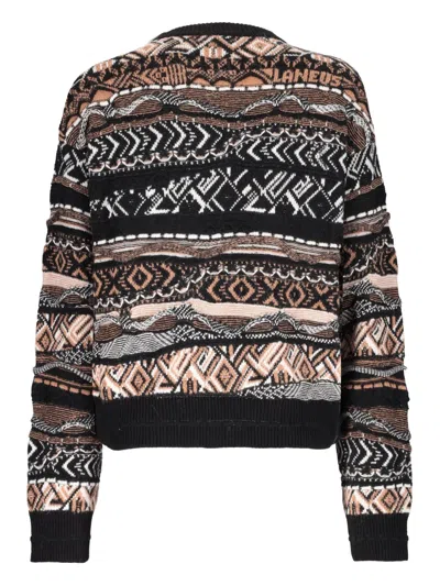 Laneus Patterned Sweater In Brown