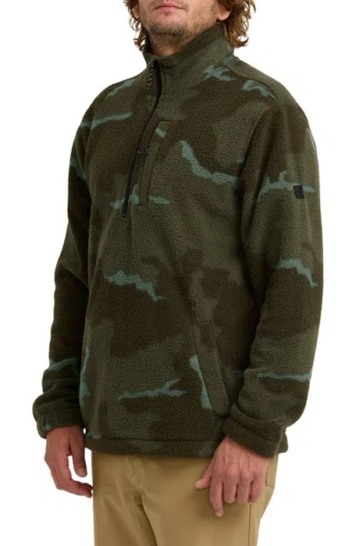 Billabong Boundary Fleece Half Zip Pullover In Green