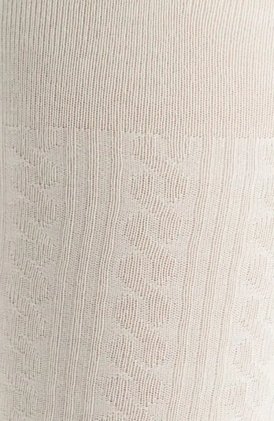 Hue Opaque Control Top Sheer Rib Tights In White