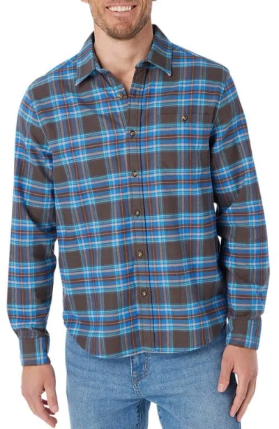 Fair Harbor Plaid Lightweight Flannel Button-up Shirt In Blue