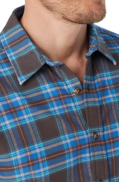 Fair Harbor Plaid Lightweight Flannel Button-up Shirt In Blue
