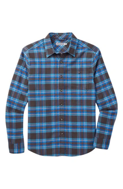 Fair Harbor Plaid Lightweight Flannel Button-up Shirt In Blue