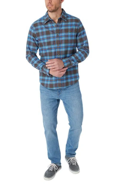 Fair Harbor Plaid Lightweight Flannel Button-up Shirt In Blue