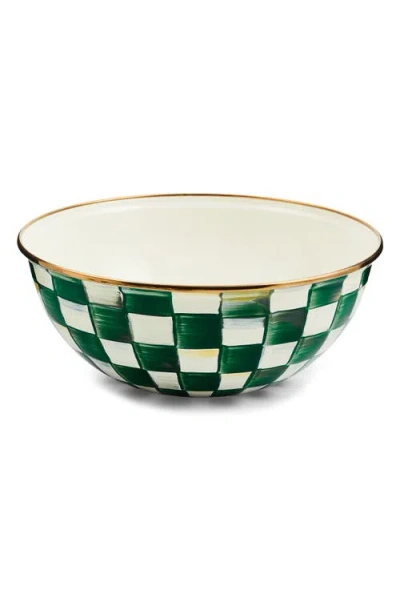Mackenzie-childs Mackenzie Childs Emerald Check Medium Everyday Bowl In Green
