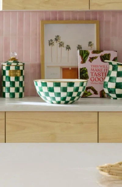 Mackenzie-childs Mackenzie Childs Emerald Check Medium Everyday Bowl In Green