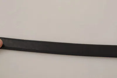 Pre-owned Dolce & Gabbana Black Classic Leather Silver Tone Metal Buckle Men's Belt ()