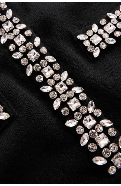 Boden Crystal Embellished Knit Shift Dress In Black