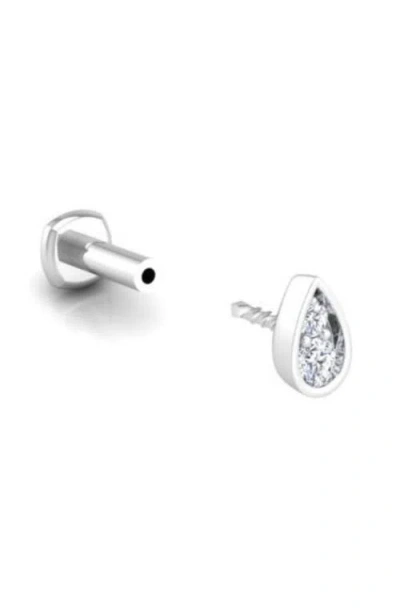 Seed2stone Perfect-pear Flat Back Stud In White