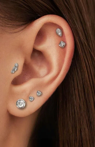 Seed2stone Perfect-pear Flat Back Stud In White