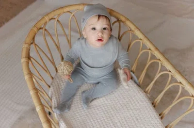 Ely's & Co. Velour Stripe Collection In Gray