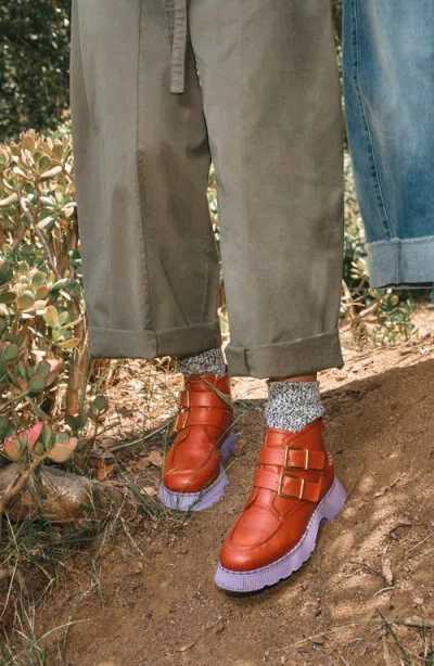 Charlotte Stone Liam Platform Lug Sole Chukka Boot In Brown