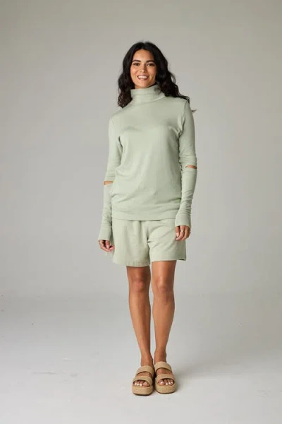 Eavolu Baikal Eco-luxe Fleece Short In Green