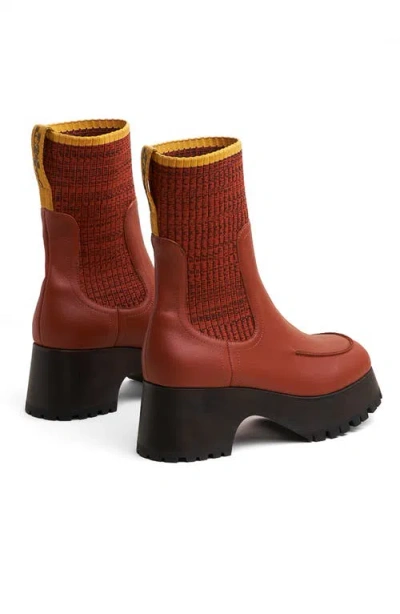 Charlotte Stone Loma Platform Lug Sole Clog Boot In Brown