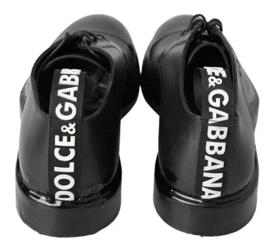 Pre-owned Dolce & Gabbana Black Leather Derby Dress Men's Shoes ()