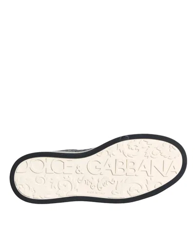 Dolce & Gabbana Black Leather Men Low Top Sneakers Men's Shoes In Black