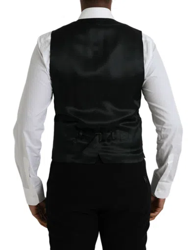 Dolce & Gabbana Black Wool Formal Dress Waistcoat Vest In Black