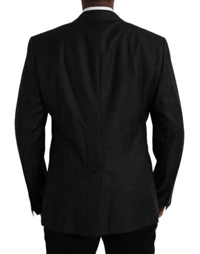 Dolce & Gabbana Black Wool Martini Single Breasted Coat Men's Blazer In Black