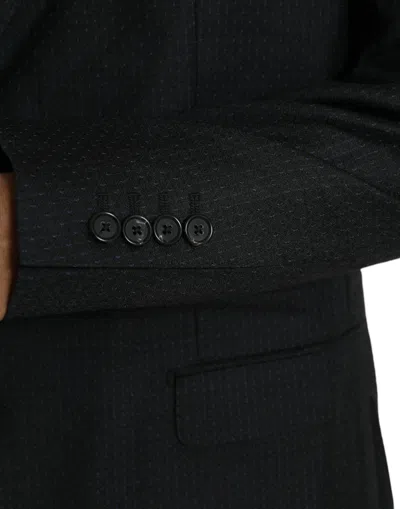 Dolce & Gabbana Black Wool Martini Single Breasted Coat Men's Blazer In Black