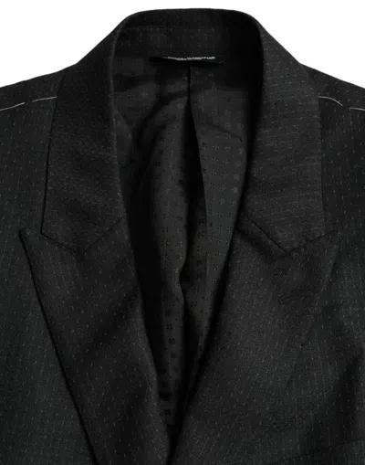Dolce & Gabbana Black Wool Martini Single Breasted Coat Men's Blazer In Black