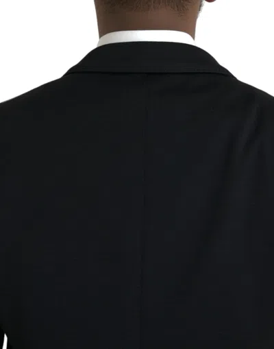 Dolce & Gabbana Black Wool Notch Single Breasted Coat Men's Blazer In Black
