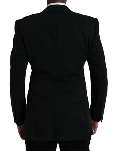 Dolce & Gabbana Black Wool Single Breasted Coat Men's Blazer In Black