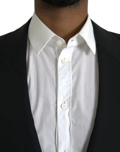 Dolce & Gabbana Black Wool Single Breasted Coat Men's Blazer In Black