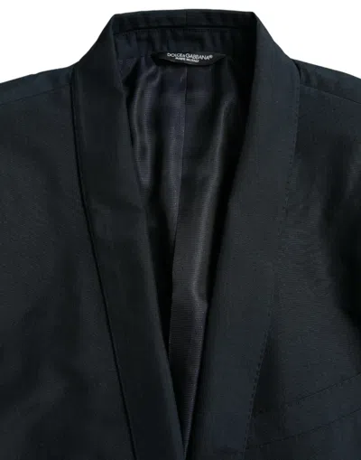 Dolce & Gabbana Blue Gold Notch Single Breasted Coat Men's Blazer In Blue