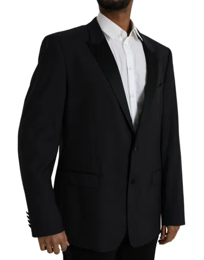 Dolce & Gabbana Blue Martini Single Breasted Coat Men's Blazer In Blue