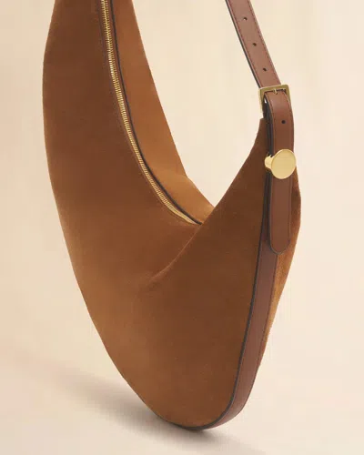 Marni Brown Suede Dot Small Hobo Bag In Brown
