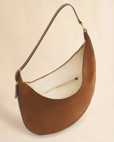 Marni Brown Suede Dot Small Hobo Bag In Brown