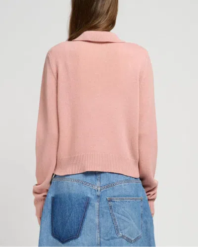 Marni Button Logo-appliqué Polo Top In Pink