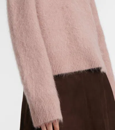 Vince Brushed Alpaca-blend Crew Neck Sweater In Beet Root In Pink