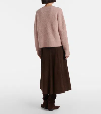 Vince Brushed Alpaca-blend Crew Neck Sweater In Beet Root In Pink