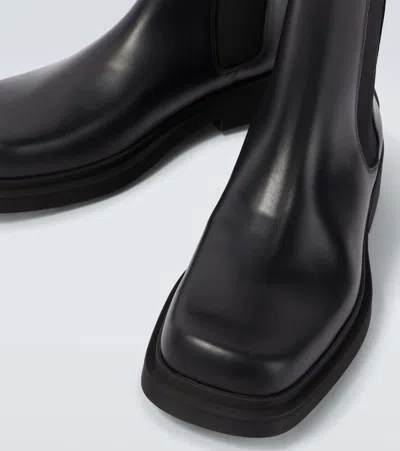 Bottega Veneta Leather Intrecciato-detail Ben Chelsea Boots In Black