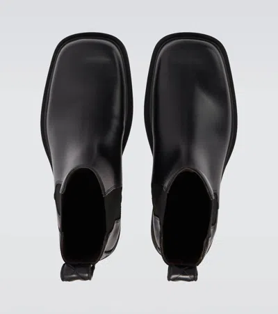 Bottega Veneta Leather Intrecciato-detail Ben Chelsea Boots In Black