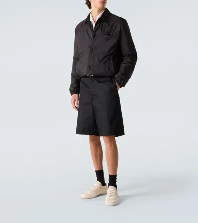 Prada Re-nylon Blouson Jacket In Black