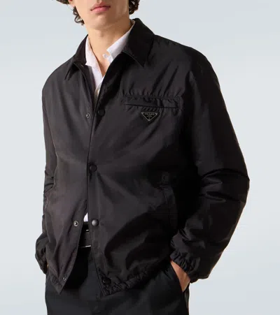 Prada Re-nylon Blouson Jacket In Black