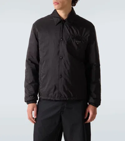 Prada Re-nylon Blouson Jacket In Black