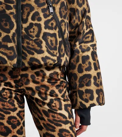 Goldbergh Pantera Leopard-print Hooded Padded Recycled Down Ski Jacket In Animal Print