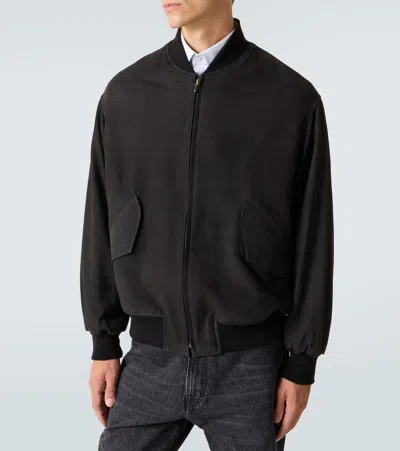 绒面革束腰夹克