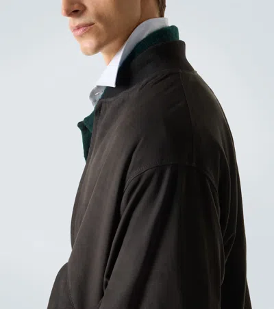 绒面革束腰夹克