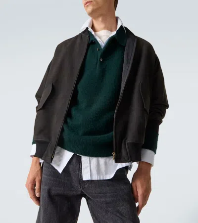 绒面革束腰夹克