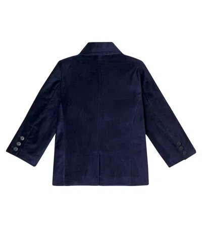 Molo Hieronymus Cotton Velvet Blazer In Blue