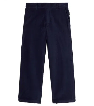 Molo Adagio Cotton Velvet Pants In Blue