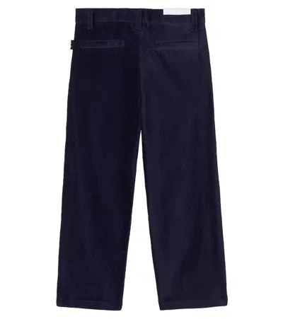 Molo Adagio Cotton Velvet Pants In Blue
