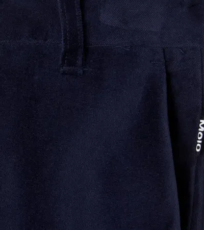 Molo Adagio Cotton Velvet Pants In Blue
