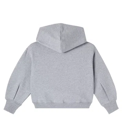 Chloé Kids Brushed Fleece Logo Hoodie In Gray